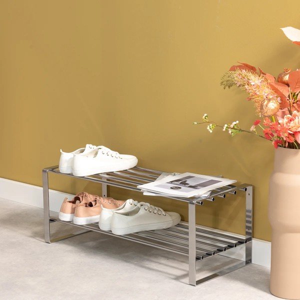 Metalni ormarić za cipele u srebrnoj boji 70x29x27 cm Rex – Spinder Design-image-1