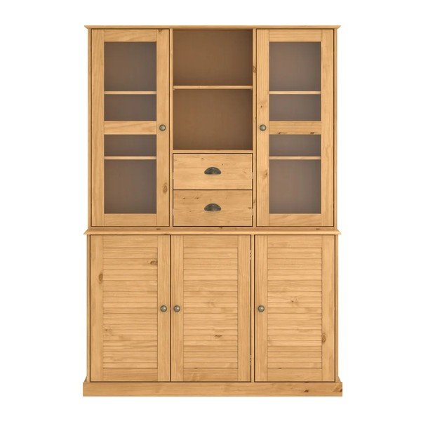 Kredenc od masivnog bora u svijetloj prirodnoj boji 127x180x38 cm Edith – Støraa