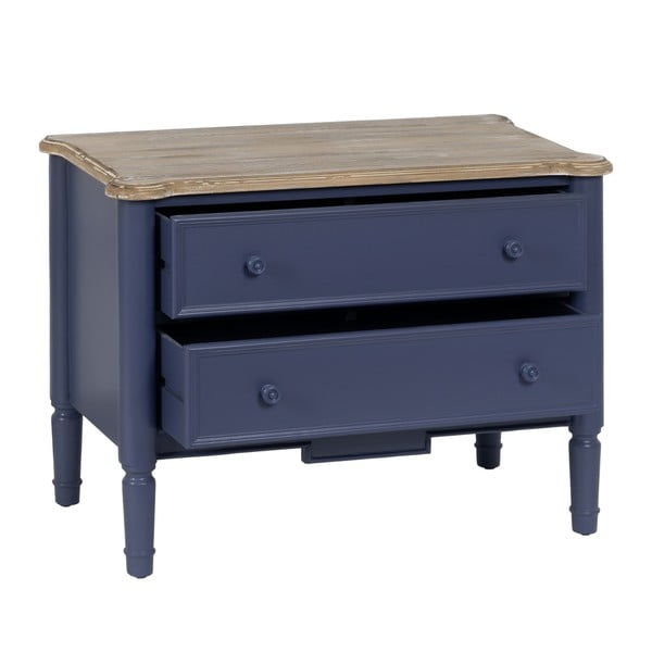 Plava niska komoda od masivne jele 80x60 cm – Ixia-image-2