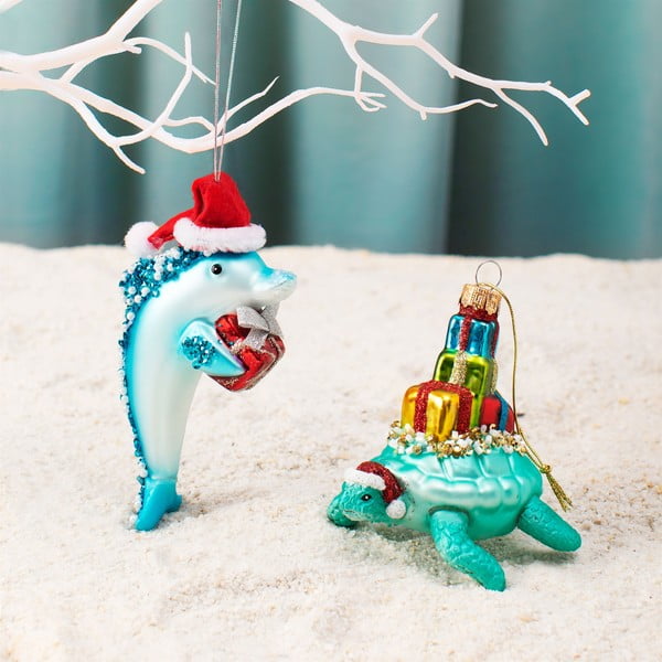 Stakleni ukas za božićno drvce 12,5 cm Dolphin – Sass & Belle-image-1