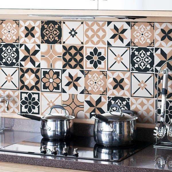 Set od 24 zidne naljepnice Ambiance Azulejos Aldonio, 15 x 15 cm-image-4
