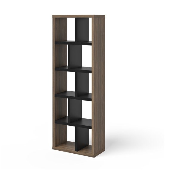 Crna/smeđa biblioteka u dekoru oraha 70x198 cm Berlin – TemaHome-image-2