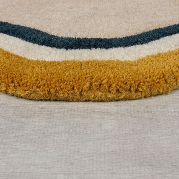 Krem ručno rađen vunen tepih 120x170 cm Leo Scallop – Flair Rugs-image-4