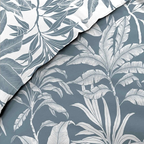 Bijela/plava pamučna posteljina za bračni krevet/za produženi krevet 240x220 cm Hera – douceur d'intérieur-image-3