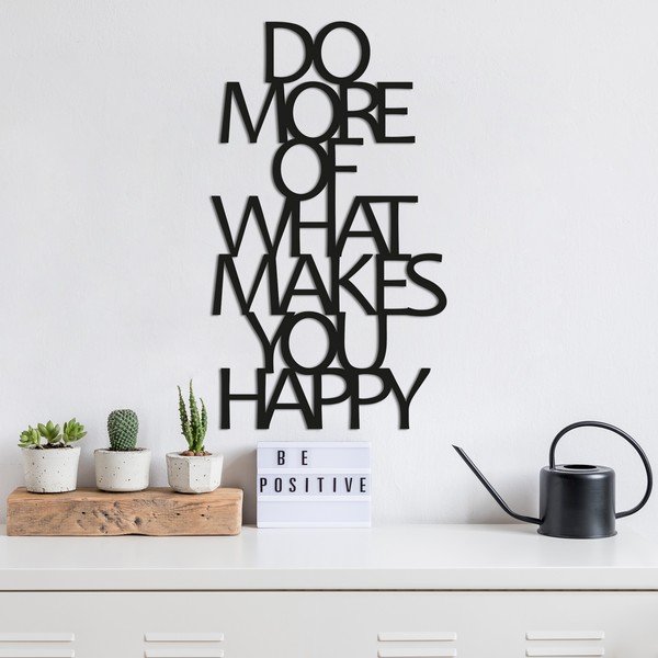 Crni zidni ukras Wallity Happy-image-1