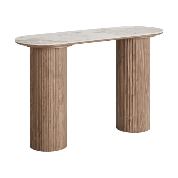 Bež/u prirodnoj boji pomoćni stol s pločom stola u mramornom dekoru 40x120 cm Athens – House Nordic