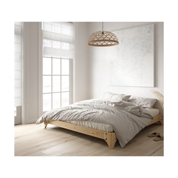 Bračni krevet od borovine s madracem Karup Design Elan Double Latex Black / Natural, 160 x 200 cm-image-4