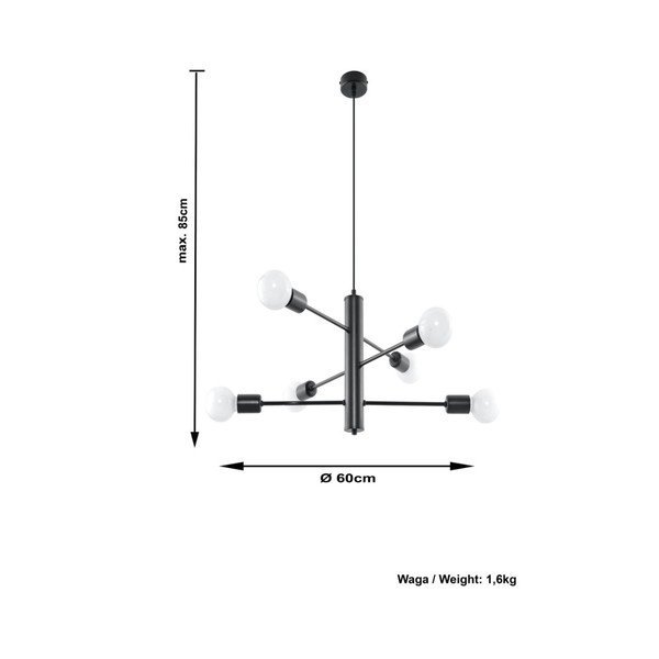 Crna viseća svjetiljka Sollux Donato 6-image-4