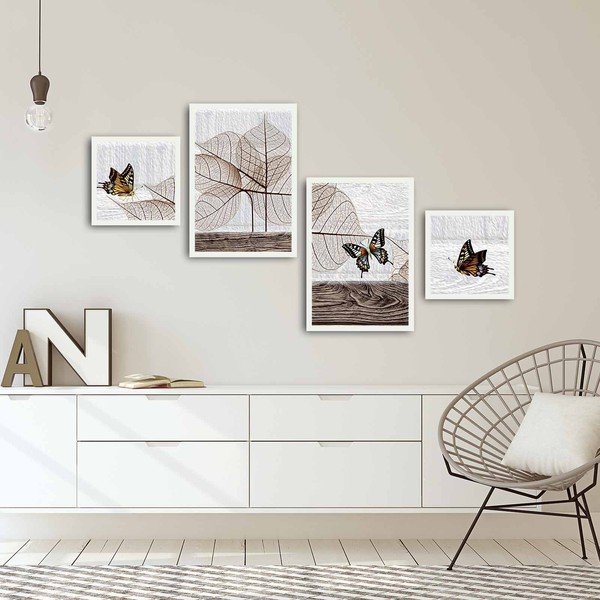 Višedijelna slika Lišće i leptir, 136 x 75 cm-image-1