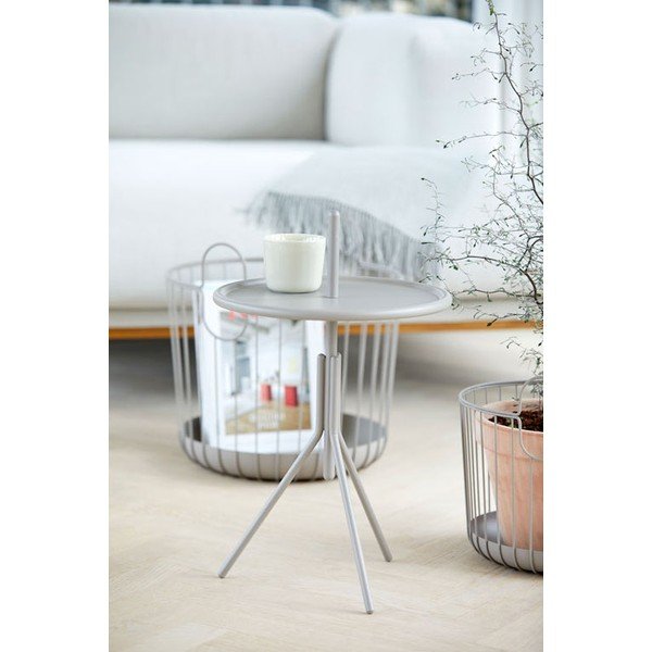 Sivi metalni pomoćni stolić Zone Inu, ø 33,8 cm-image-1