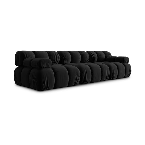 Crna baršunasta sofa 282 cm Bellis – Micadoni Home-image-3