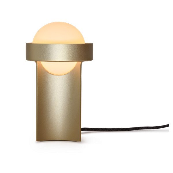 Stolna lampa s mogućnosti zatamnjivanja u zlatnoj boji sa staklenim sjenilom (visina 22 cm) Loop – tala