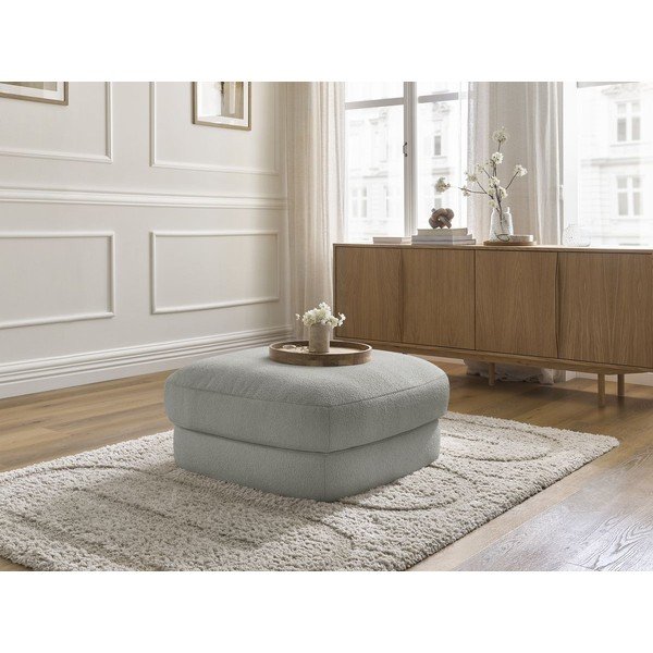 Svijetlo sivi tabure od bouclé tkanine Leonore – Bobochic Paris-image-3