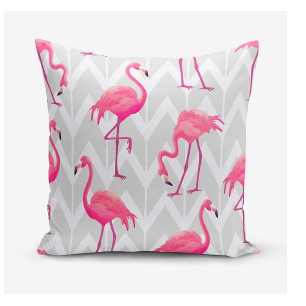 Jastučnica s primjesom pamuka s motivom flaminga Minimalist Cushion Covers, 45 x 45 cm