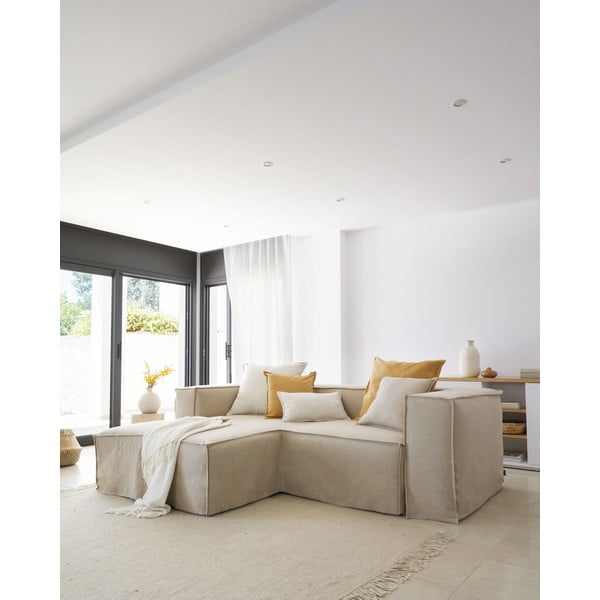 Ukrasna jastučnica od mješavine lana 45x45 cm Blok – Kave Home-image-4