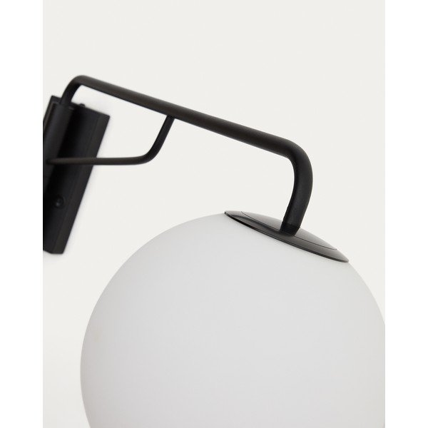 Bijela/crna zidna lampa ø 20 cm Eilo – Kave Home-image-4