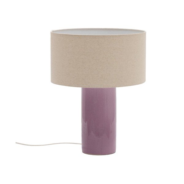 Ljubičasta/bež stolna lampa s tekstilnim sjenilom (visina 52 cm) Toneric – Kave Home