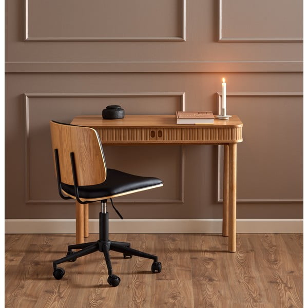 Crna uredska stolica od umjetne kože Owen – Actona-image-1