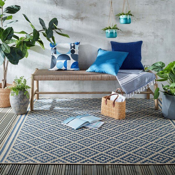 Plavo-bež vanjski tepih 200x200 cm Moretti - Flair Rugs-image-1