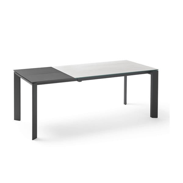 Sivo-crni sklopivi blagovaonski stol sømcasa Tamara Snow, dužina 160/240 cm