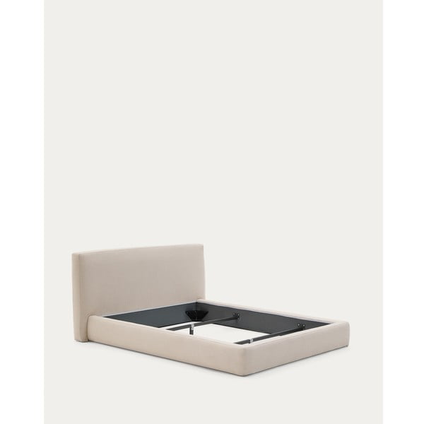Bež tapecirani krevet bez podnice 90x200 cm Blok – Kave Home-image-2