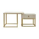 Krem/u zlatnoj boji stolići za kavu u setu 2 kom u mramornom dekoru 50x70 cm Beauty – Mauro Ferretti