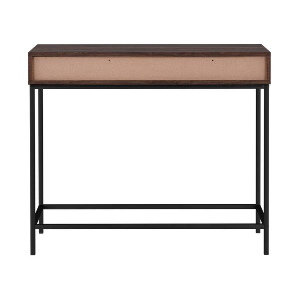Tamno smeđi pomoćni stol s pločom stola u dekoru oraha 35x90 cm Celine – Støraa-image-2