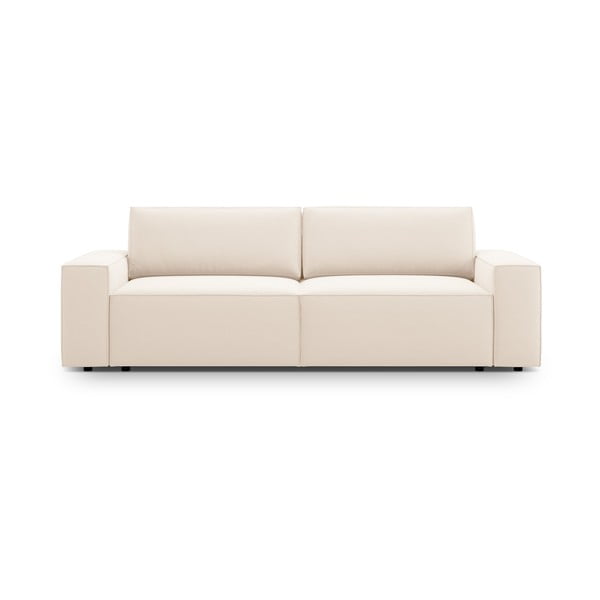 Bež baršunasti sklopiva/s prostorom za odlaganje sofa 247 cm Jodie – Micadoni 