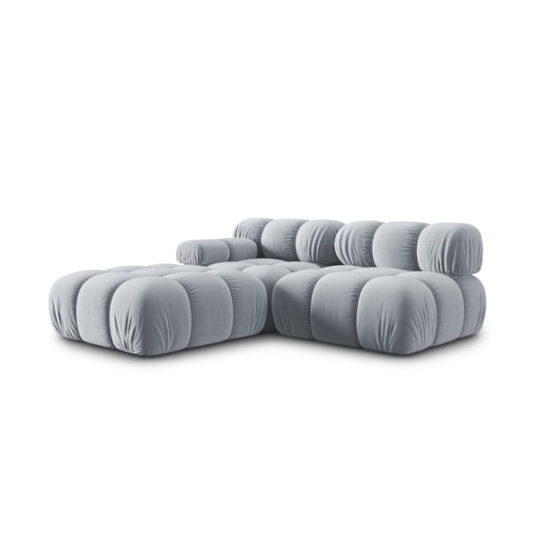 Svijetlo plava baršunasta sofa 282 cm Bellis – Micadoni Home-image-4