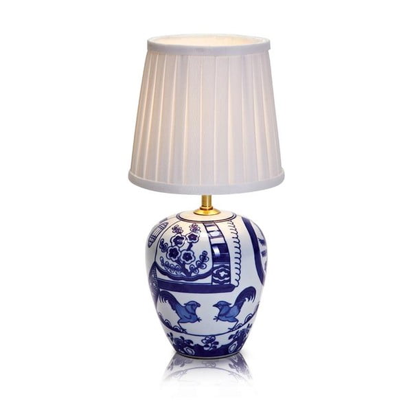 Plavo-bijela Stolna lampa Markslöjd Goteborg, visina 33 cm
