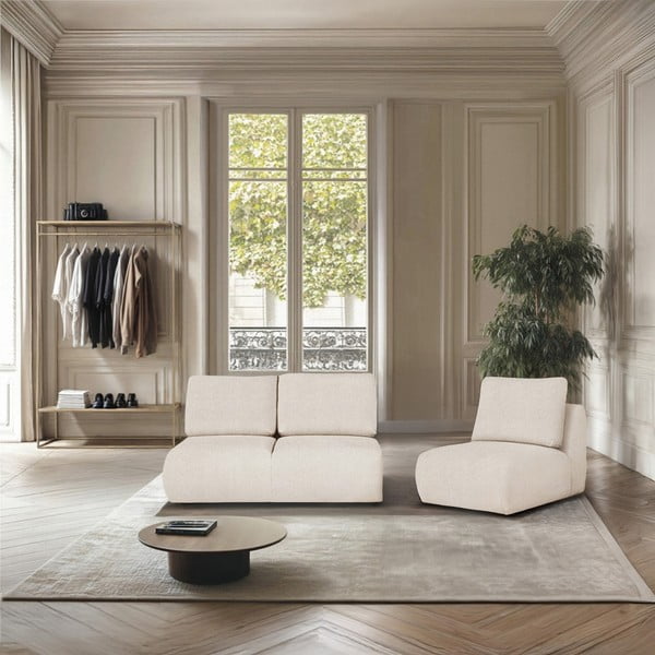 Krem fotelja od bouclé tkanine Mirel – Rodier-image-1