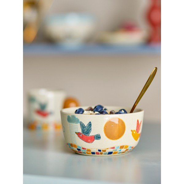 Krem dječja zdjelica od kamenine ø 12 cm Colorine – Bloomingville Mini-image-1