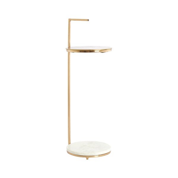 Okrugao pomoćni stol s mramornom pločom ø 26 cm Leda – Light & Living