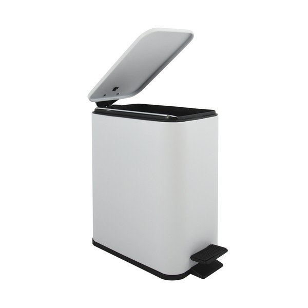 Mat bijela željezna kanta za smeće s pedalom 5 l   Erik – Spirella-image-2