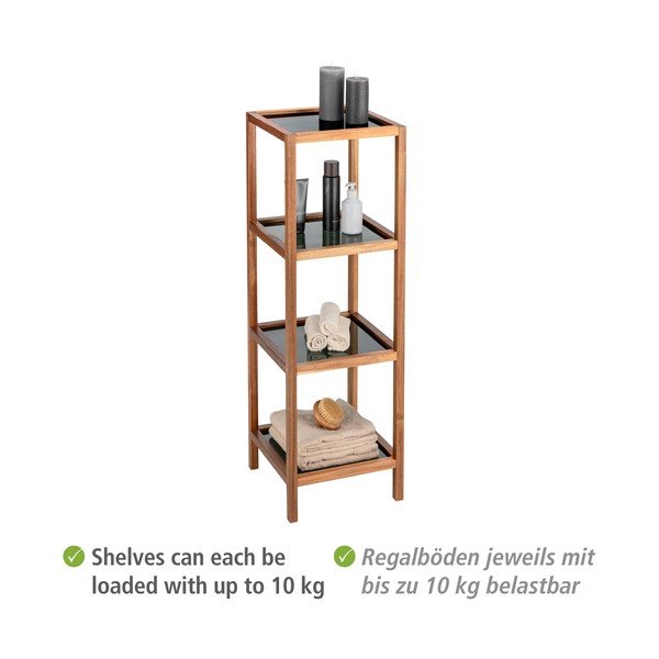 Crna/u prirodnoj boji staklena kupaonska polica 36x112 cm Fondi – Wenko-image-4