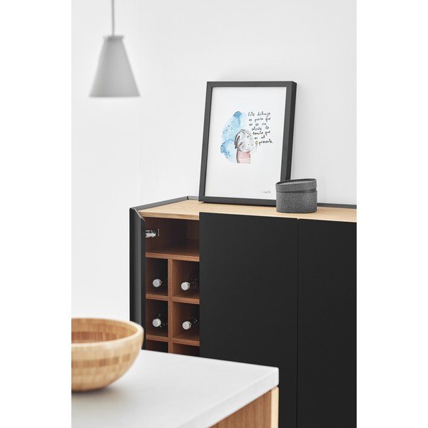 Crna visoka komoda u dekoru hrasta 95x120 cm Arista – Teulat-image-2