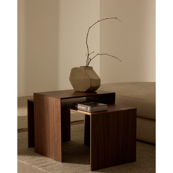 Pomoćni stol u dekoru oraha 40x55 cm Litto – Kave Home-image-2