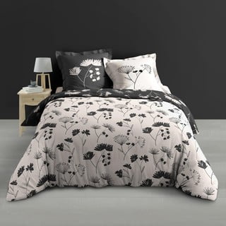 Crna/bež posteljina za bračni krevet/za produženi krevet od pamučnog perkala 240x220 cm Iris – douceur d'intérieur