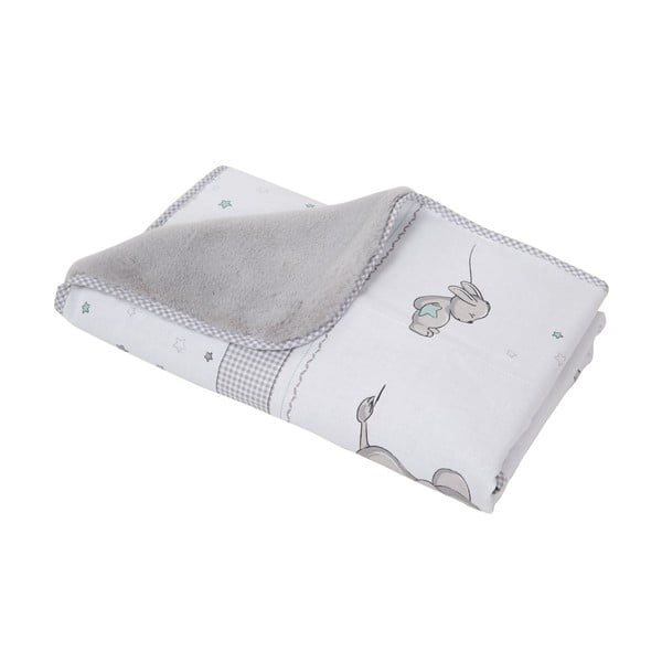 Bijela/siva deka za bebe od mikropliša 80x80 cm Sternenzauber – Roba-image-2