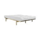 Bračni krevet od borovine s madracem Karup Design Pace Double Latex Natural Clear/Natural, 180 x 200 cm