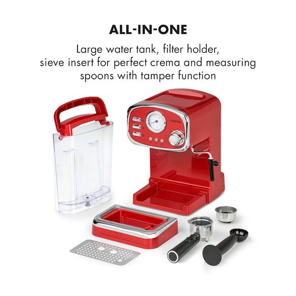 Crveni aparat za kavu Klarstein Espressionata Gusto-image-3