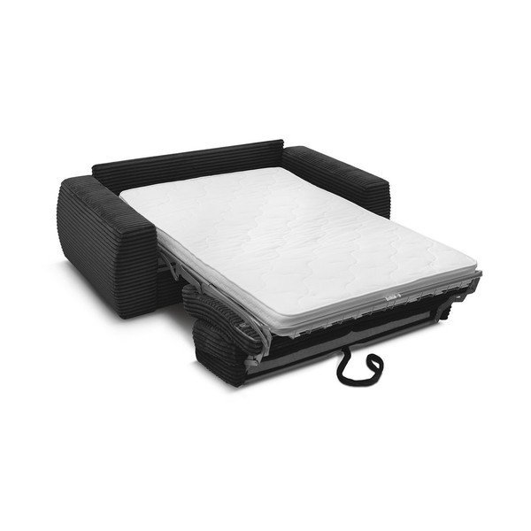 Crna sofa za spavanje/sklopiva od samta 240 cm Hugo – Bobochic Paris-image-3