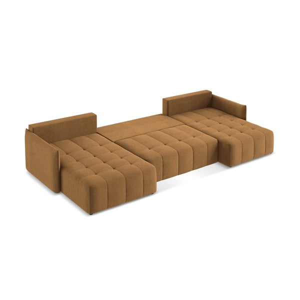 Sklopiva/s prostorom za odlaganje kutna garnitura boja terakote (u obliku slova "U") Moku – Makamii-image-3