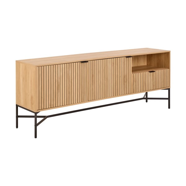 Komoda u dekoru hrasta u prirodnoj boji 180x70x40 cm Jaipur – Actona-image-1