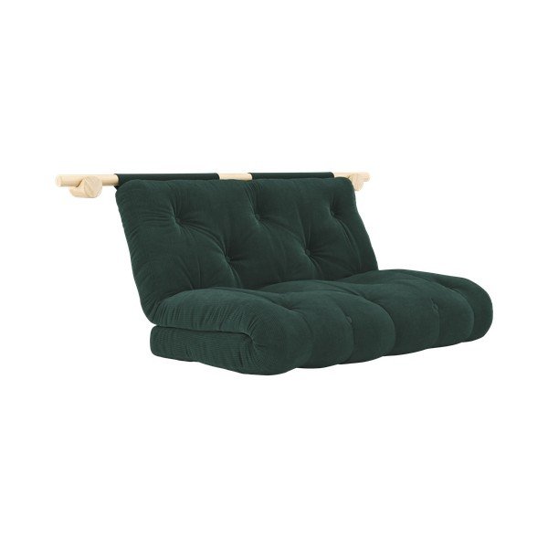 Tamno zelena sklopiva sofa od samta 135 cm Hooked – Karup Design