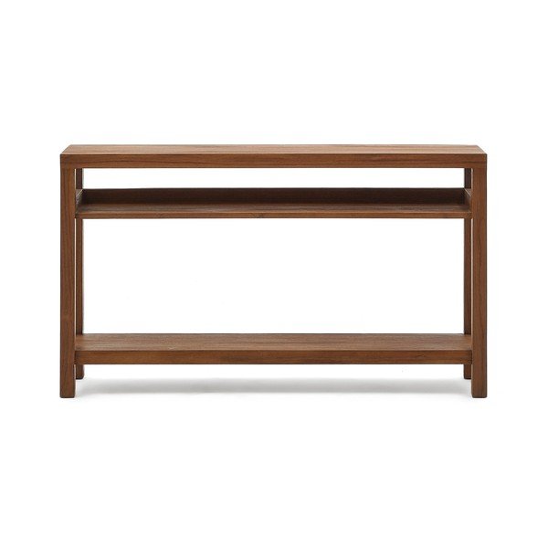 Pomoćni stol od masivne tikovine u prirodnoj boji 35x140 cm Sashi – Kave Home-image-3