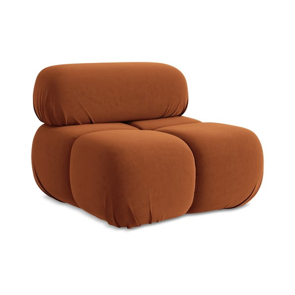 Narančasta baršunasti modularna sjedeća garnitura (srednji modul ) Lokua – Makamii-image-1