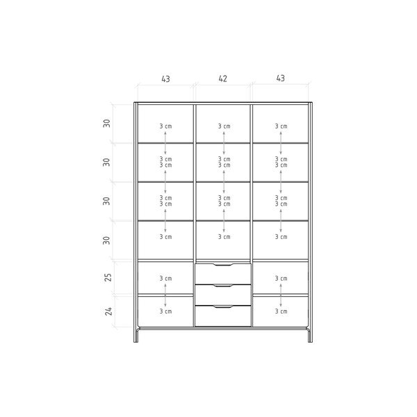 Vitrina od punog hrasta u prirodnoj boji 140x188 cm Twig – The Beds-image-4