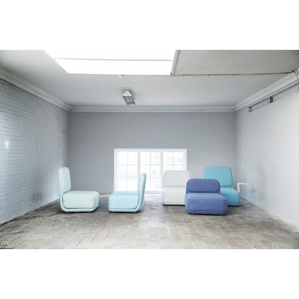 Narančasta fotelja s bijelim metalnim stolom Softline Standby Low + Side Table-image-1