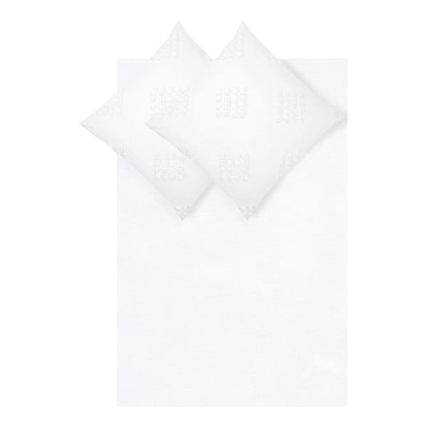 Bijela pamučna posteljina Westwing Collection Fia, 200 x 200 cm